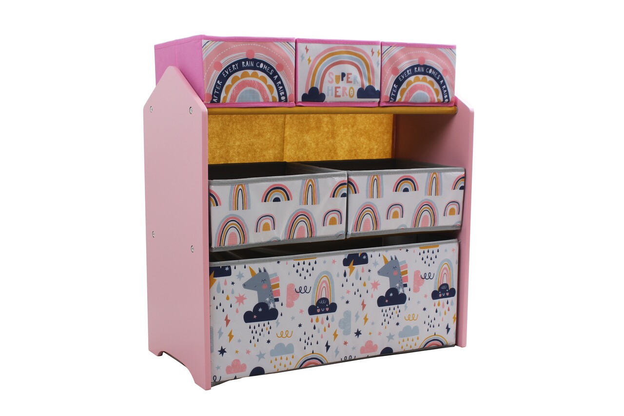 Dulap pentru depozitare jucarii Super girl, U-grow, 63x30x60 cm, MDF, multicolor - imagine 3